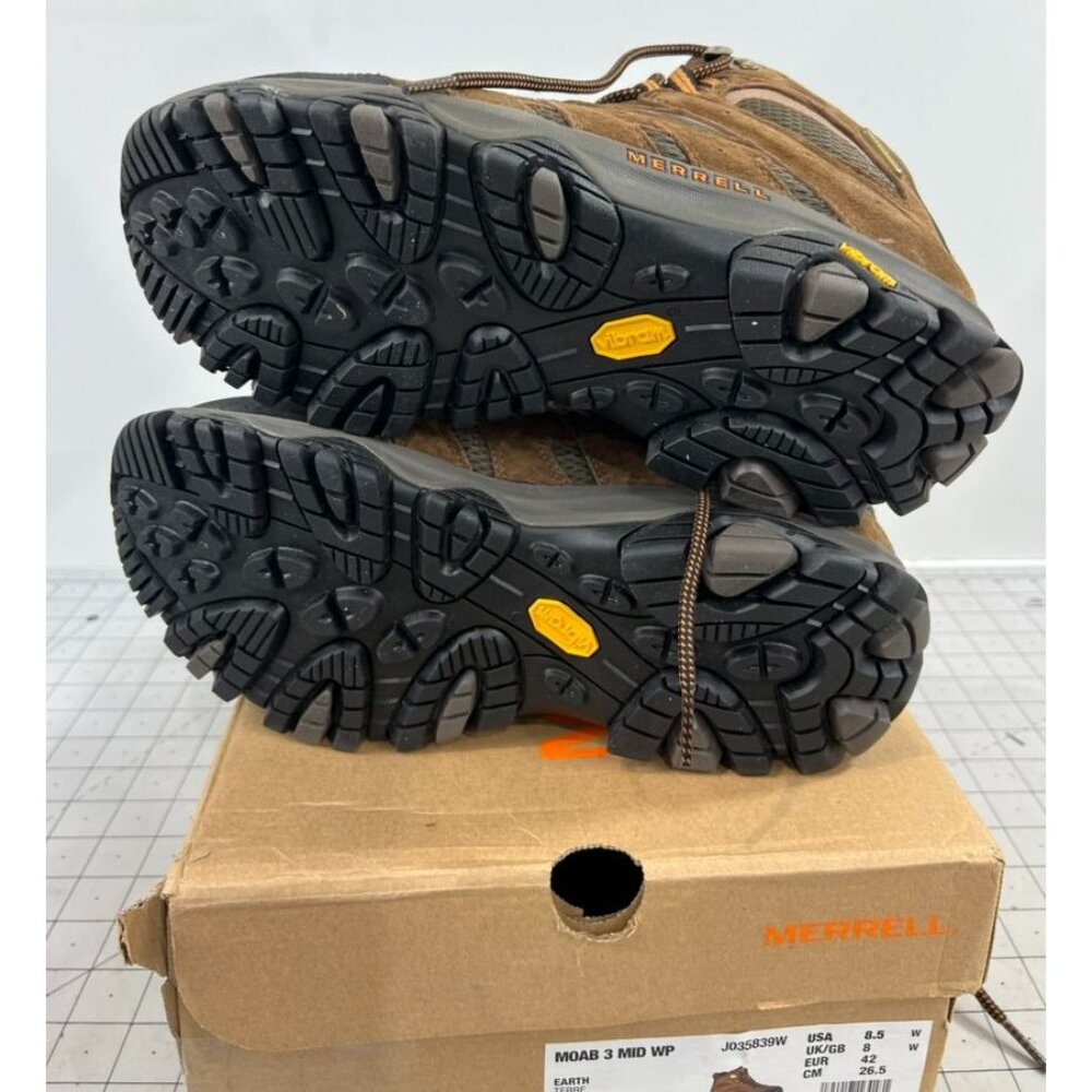Merrell Moab 3 Mid Waterproof Hiking Boots Men's Sz. 8.5 Wide (EE) New - Picture 7 of 8